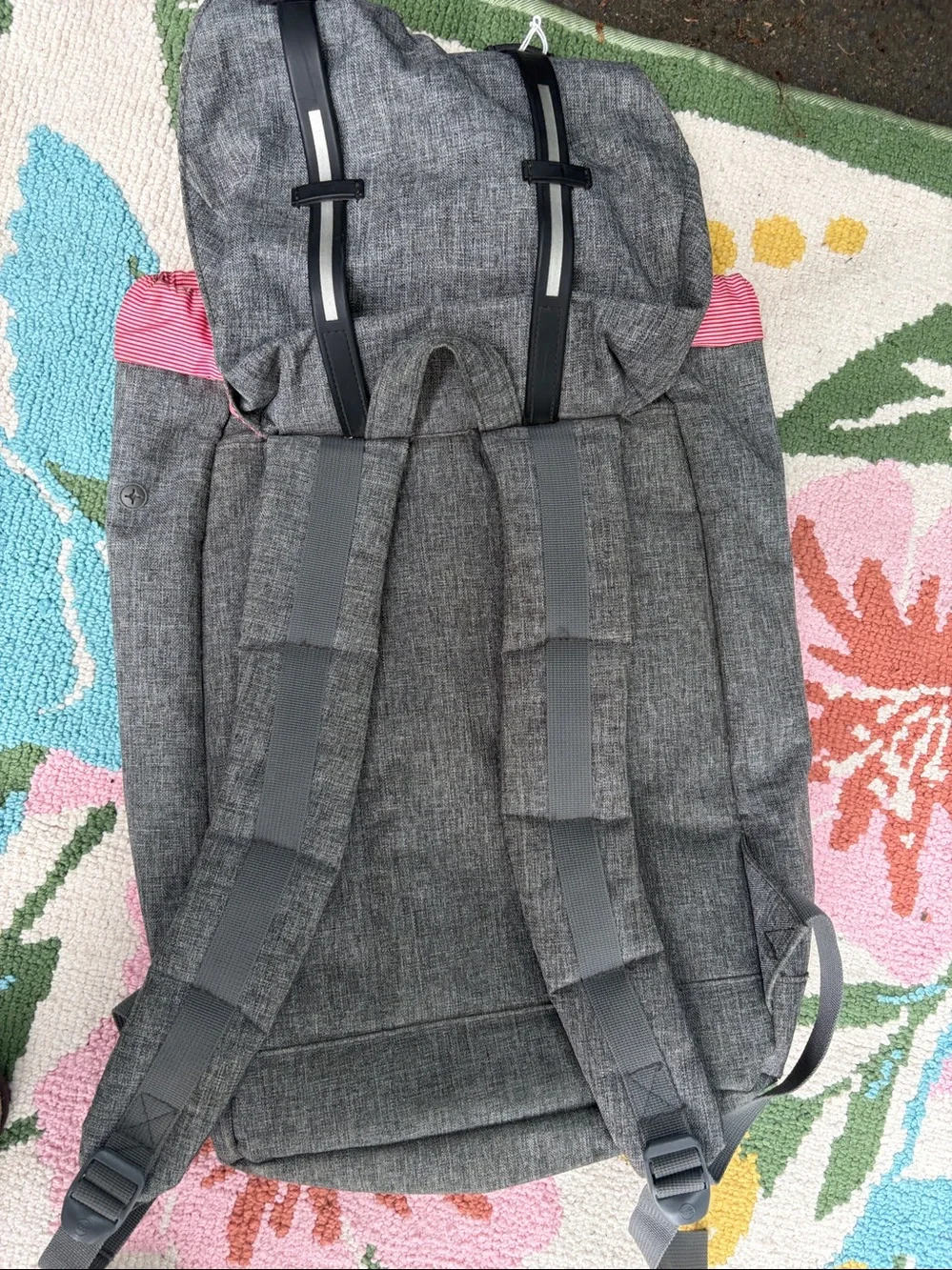 Herschel Supply Company Gray Canvas Backpack with Pink Trim